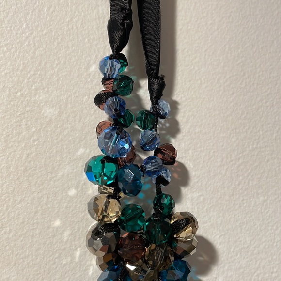 LOFT Blue and Black Beaded Necklace - Picture 3 of 10